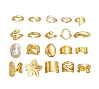 XFSRG 20 Stück Ring Damen Boho Blumenring Offener Damenring Daumenring Knuckle Chunky Ringe Damen Set für Finger Midi Ring Stapelring Schmuck Set