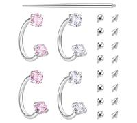 XFSRG 21 Stück Septum Piercing Tragus 16G Edelstahl Nasenpiercing Ring Nasenring Gold Silber Hufeisen Nase Ring Piercing Schmuck (Silber)