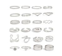 XFSRG 24 Stück Ring Set Damen Vintage Ringe Verstellbar Fingerring Statementringe Rings Modeschmuck Accessoire Geburtstags Jubiläumsgeschenk