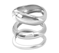 XFSRG 3 Stück Armband Damen Unregelmäßige Chunky Armreifen Minimalist Boho Mode Schmuck für Alltag und Besondere Anlässe (Silber)