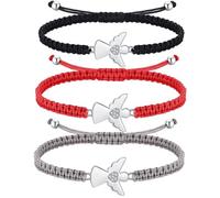 XFSRG 3 Stück Armband Engel Anhänger Geflochtenes Armbänder Verstellbar Klein und Elegant für Geburtstage Valentinstag Abschlussfeiern