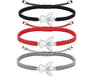 XFSRG 3 Stück Armband Engel Anhänger Geflochtenes Armbänder Verstellbar Klein und Elegant für Geburtstage Valentinstag Abschlussfeiern