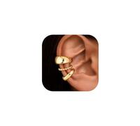 XFSRG 3 Stück Ear Cuff Ohne Piercing Ohrmanschette Ohne Ohrloch C Form Ohrklemme Damen Fake Helix Piercing Knorpel Ohrringe Ohrschmuck für Damen Mädchen (Goldfarben)