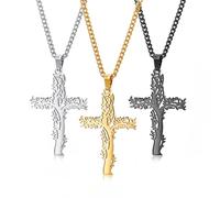 XFSRG 3 Stück Kreuz Halskette für Herren Jungen Kinder Kette Kreuz Anhänger Taufgeschenke Mode Schmuck für Alle Anlässe