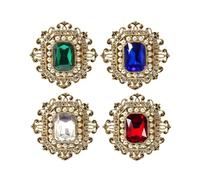 XFSRG 4 pcs Retro Brosche Damen Viktorianischen Blumenbrosche mit Kristall Perlen Vintage Stil Anstecknadeln für Hochzeit Party und Kleidung Eleganter Schmuck
