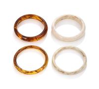 XFSRG 4 Stück Armreif Damen Armreif Set Rundes Armband für Frauen Stapelbare Armbänder Bangle Bracelet Breite Schmale Armreifen Vintage Schmuck Alltag Party (Modell 1)