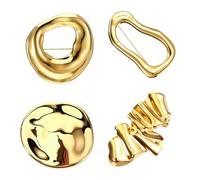 XFSRG 4 Stück Broschen Damen Unregelmäßige Form Geometrische Goldene
