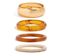 XFSRG 4er Set Acrylharz Armreif Damen Vintage Breites Geometrische Manschette Armband Leichte Moderne Schmuck Accessoires (Set 3)