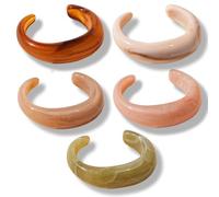 XFSRG 5 Stück Armband aus Acrylharz für Damen Öffnung Acryl-Armreif Set Breites Armband Geometrische Klobiges Manschette Geschenk Muttertag für Frauen Schmuck