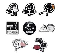 XFSRG 8 Stück Anstecker Pin Lustige Cartoon Strichmännchen Pins Anstecker Rucksack Jacke Emaille Anstecknadel Stickman Brosche Abzeichen Humor Pins Damen Herren Jugendliche