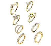 XFSRG 8 Stück Nasenpiercing für Frauen Männer Gold 316 Edelstahl 20G Hypoallergen Hoop Nose Ring Septum Schmuck für Alltag Party Piercing Fans Sensible Haut
