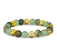 XFSRG 8mm Citrin Aventurin Türkis Armband Unisex Natürliche Edelstein Perlen Dehnbar Glücksarmband Boho Energiearmband Schmuck für Frauen und Männer