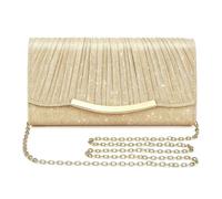XFSRG Abendtasche Damen Umschlag Clutch Plissee Glitzer Abendtasche Clutch | Fuer Hochzeit Elegante Brauttasche Handtasche mit Kette Fuer Hochzeit Party Ball Gala Abendveranstaltung