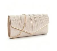 XFSRG Abendtasche Damen Umschlag Clutch V Falten Clutch mit Kette Glitzer