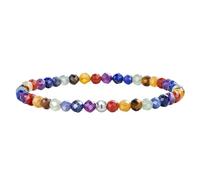 XFSRG Armbänder Damen 4mm Naturstein Kristall Rautenform Perlenarmband Armband Farbig Geburtstagsgeschenk Valentinstagsgeschenk