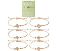 XFSRG Armbänder Damen Glücksbringer Design Verstellbar Goldene Kleeblatt Charm Freundschaftsarmband für Frauen und Mädchen