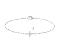 XFSRG Armbänder Kreuz mit Zirkonia 18K Gold Verstellbar Bettelarmband Geburtstag Armband Schmuck Geschenke für Damen Mädchen Freundinnen Ehefrau (Silber1)