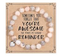 XFSRG Armband Damen Armbänder Schmuck Länge Verstellbar Heilstein Edelstein Aus Echten Naturstein Perlen Geschenke für Frauen Beste Freundin Teenager Mädchen Weihnachten Frau Tochter Mutter Schwester