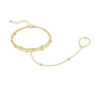 XFSRG Armband Damen Gold Armband Handkette Elegantes Perlenarmband Damen für Partys und Alltag (Gold)