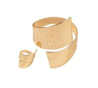 XFSRG Armband Damen Gold Offener Armreif Golden Ring Manschetten Armreif Chunky Rings Eleganter Schmuck für Geschenke Geburtstags Alltag Hochzeiten