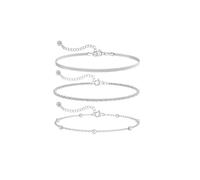 XFSRG Armband Damen Set Elegantes Armbänder Damen Design Hochwertige Legierung Perfekt für Alltag und Besondere Anlässe(Silber)