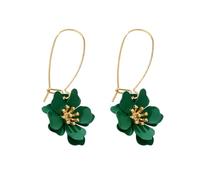 XFSRG Blumen Ohrringe Damen Hängend Lange Ohrringe Blumen Design Böhmische Ohrstecker Modischer Schmuck für Frauen Mädchen Prom Hochzeit (Grün)