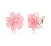 XFSRG Blumen Ohrringe Damen Statement groß Blütenform Ohrstecker Modische Ohrringe auffällig Eleganter Ohrschmuck Blütenohrringe Damenohrringe Schmuck Accessoires (Rosa)