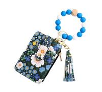 XFSRG BO-ho Geldbörse Damen Perlenschlüsselschüsse Wristlet -Schlüsselanhänger Brieftasche mit vielen Fächern für Dating Reisen Geschäftsreise (Blau)