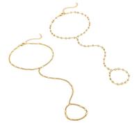 XFSRG Boho Fingerring Handschmuck 2 Pcs Legierung Vintage Armband Personalisieren Handkette Schmuck Perfekt für Besondere Anlässe und Alltagsmode