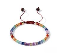 XFSRG Chakra Armband Damen Geflochten Armbänder mit Natürliches Edelstein Verstellbar Chakra Armband Meditation Entspannung Schmuck Geschenk für Frauen Mädchen