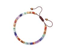 XFSRG Chakra Armband Reiki-Yoga-Armbänder Geflochtenes Verstellbares Edelsteinarmbänder Natur Stein Edelsteinarmband Schmuck (Mehrfarbige 1)