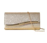 XFSRG Clutch Damen Elegant Glitzer Klein Handtasche Brauttasche Abendtasche mit Abnehmbarer Kette für Hochzeit Party Cocktail Abschlussball(Gold)