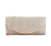 XFSRG Clutch Damen Glitzer Elegante Envelope Abendtasche Brauttasche mit Abnehmbarer Kette für Hochzeit Party Cocktail(Champagner)