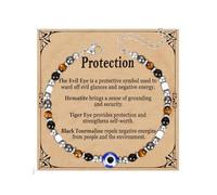 XFSRG Damen Armband Natürlichen Heilsteine Armband Geschenke für Frauen Einstellbar Edelstahl 4mm Kugelarmband Geburtstagsgeschenk für Ehefrau Mutter Schwester Freundin Mädchen