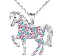 XFSRG Damen Halskette Pferd Anhänger Schmuck Goldkette Silberkette für Mädchen Modeschmuck Kette Lieblingsstück für Alltag und besondere Anlässe