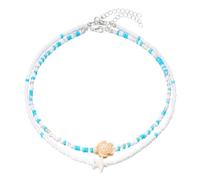 XFSRG Damen Kette Exquisite Halskette mit Schildkröte und Seestern Anhänger Handgefertigter Schmuck Perfekt für Sommer Strand und Alltag Modeschmuck für Mädchen und Frauen