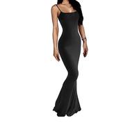 XFSRG Damen Langes Kleid Sexy Elegant Ärmellos Figurbetontes Maxikleid Fischschwanzkleider Cocktailkleid Abendkleid Partykleid Sommerkleid(Schwarz, M)