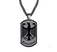 XFSRG Deutschland Kette Adler Deutschland Wappen Kette Edelstahl Anhänger Halskette Wasserfest Hypoallergen Geschenke für Männer Teenager Jungs Bruder