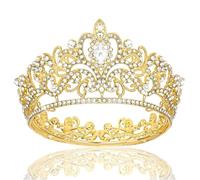 XFSRG Diadem Damen mit Kristallen Leichter Luxus und Eleganz für Hochzeiten und Besondere Anlässe Krone (Gold)