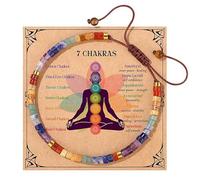 XFSRG Edelstein Armband Tigerauge Chakra 7 Chakras Edelsteine Perlen Armband Handgefertigt Verstellbar Yoga Meditation Healing Schmuck(Mehrfarbig-1)
