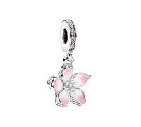 XFSRG Elegante Blumen Charm Anhänger für Damen Schmuck Bead Charms für Armband oder Halskette Hochwertiges Design für Alltag und besondere Anlässe (Pink)
