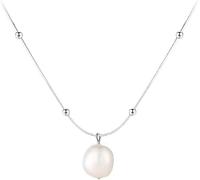 XFSRG Elegante Damen Halskette mit Perle Hochwertige Silberkette für Frauen Perfekt für Kommunion Konfirmation und Geburtstagsgeschenk für Mädchen