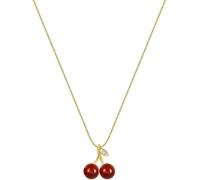 XFSRG Elegante Kirsch-Halskette für Mädchen Goldene Kette mit Kirsch-Anhänger Modische Schmuck für Erstkommunion und Geburtstag