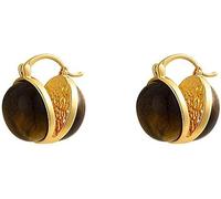 XFSRG Elegante Ohrringe Gold mit Tigerauge Creolen Silber 925 für Damen Trendiger Schmuck für Alltag und Festlichkeiten