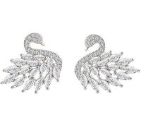 XFSRG Elegante Ohrringe Silber 925 Schwan Design Swarovski Ohrringe für Frauen Perfekt für Festival und besondere Anlässe