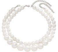XFSRG Elegante Perlenkette für Mädchen Doppelschichtige Halskette mit weißen Perlen Kommunion Geschenke für Mädchen Stilvolle Schmuck für besondere Anlässe