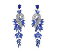 XFSRG Elegante Pfau Ohrringe Kristall Tropfen Ohrhänger Schmuck Statement Accessoires Damen Hochzeit Abend Schmuckstück