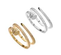 XFSRG Eleganter Verlobungsring Für Frauen Mit Strasssteinen In Gold Und Silber Für Besondere Anlässe