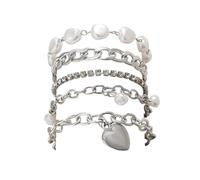 XFSRG Elegantes Armband Damen Set Silber Schmuck Frauen Geschenk für Geburtstag oder Jubiläum