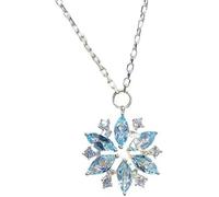 XFSRG Exquisite Schneeflocken Halskette für Mädchen aus Silber mit blauen Kristallen Perfekt für Kommunion Geschenke und besondere Anlässe